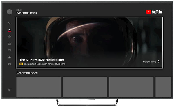 Google porta il Masthead di YouTube sugli schermi tv