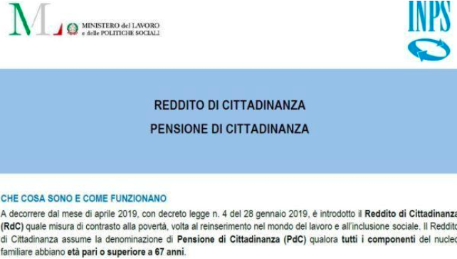 Reddito di cittadinanza, accolte 960mila domande