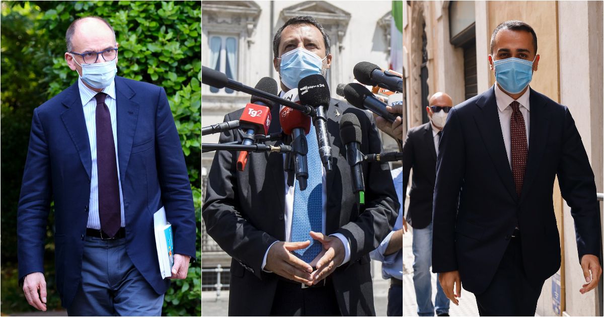 Letta e Di Maio blindano Draghi: "Avanti fino a 2023". Ma la Lega ora vuole cacciare il Pd: "Noi e Orban? Se non gli va bene, esca dal governo"