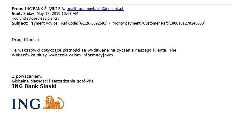 ING Bank Śląski ostrzega przed oszustami
