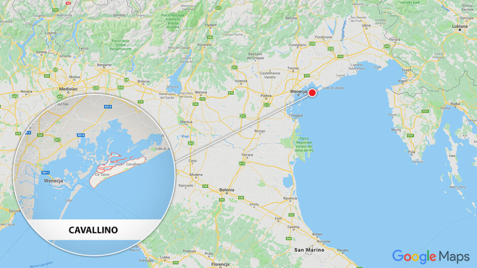 Cavallino leży niedaleko Wenecji