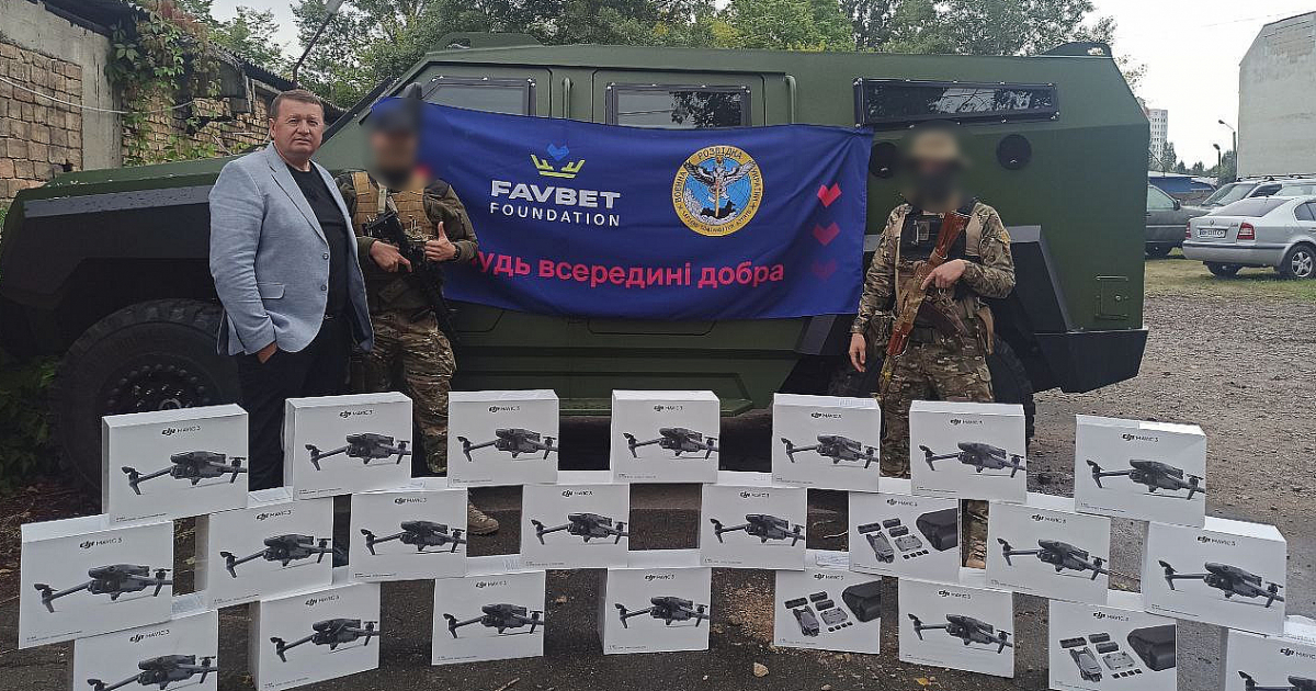 В 2022 году Вооруженные Силы получили 60 автомобилей и 60 беспилотников при содействии фонда «Фавбет».