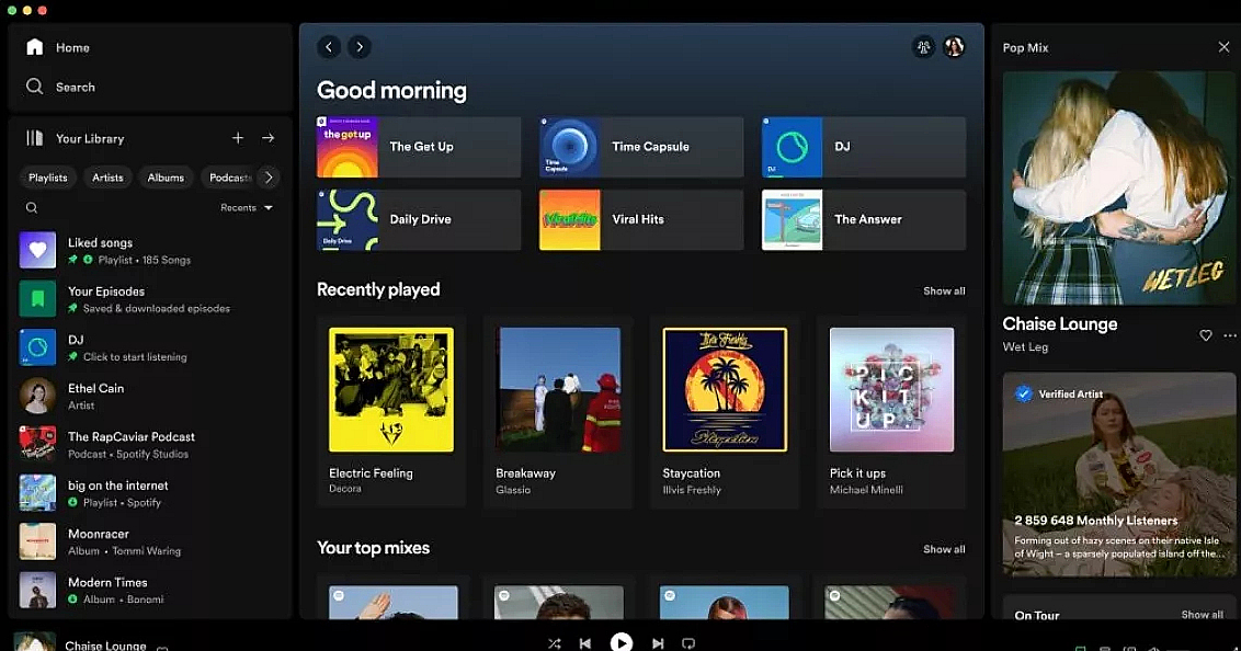 Spotify официально обновил дизайн своего настольного приложения