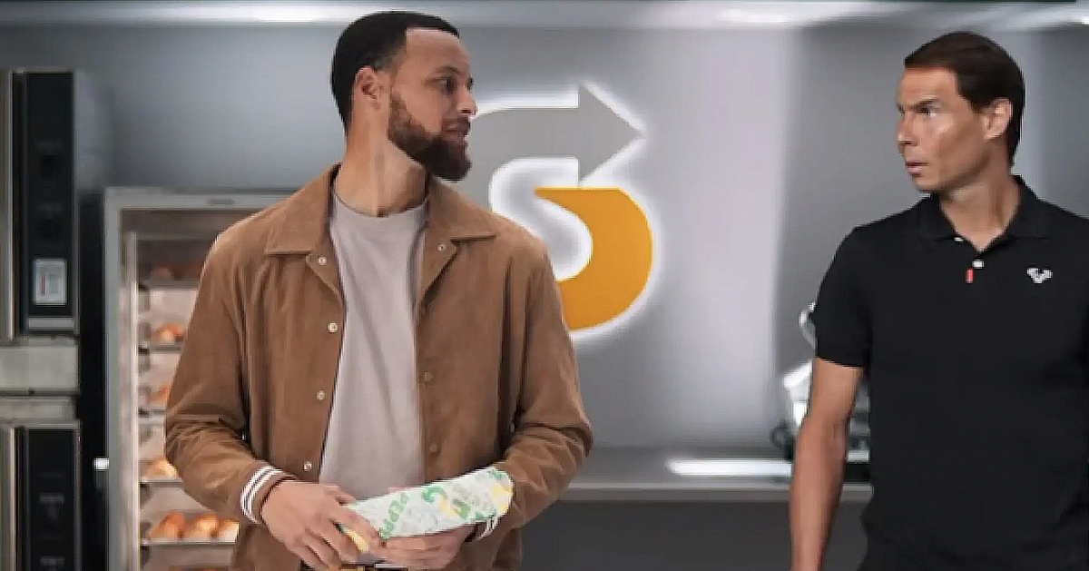 Стивен Карри и Рафаэль Надаль рассказывают о новом сэндвиче с ветчиной Большого шлема