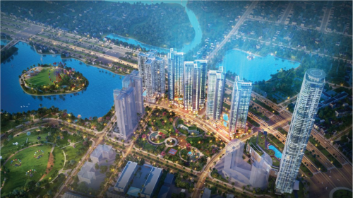 Thiết kế nổi bật của Eco-Green Saigon với yếu tố xanh và một tòa tháp 69 tầng.
