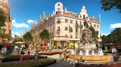 Quảng trường nội khu Shophouse Europe.