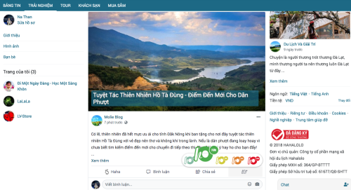 Người dùng chia sẻ bài viết trải nghiệm về Hồ Tà Đùng cho các phượt thủ.
