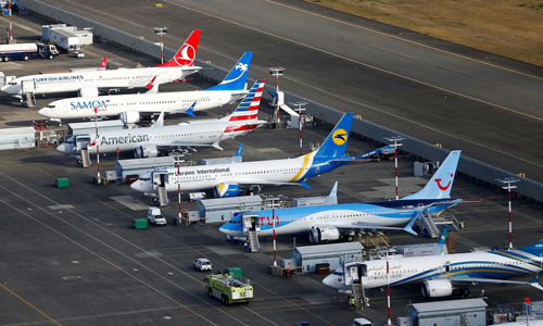 Các may bay 737 Max dừng hoạt động tại Seattle. Ảnh: Reuters