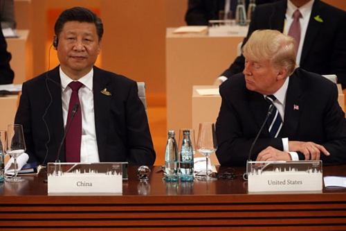 Chủ tịch Trung Quốc Tập Cận Bình và Tổng thống Mỹ Donald Trump tại G20 năm 2017. Ảnh: AFP