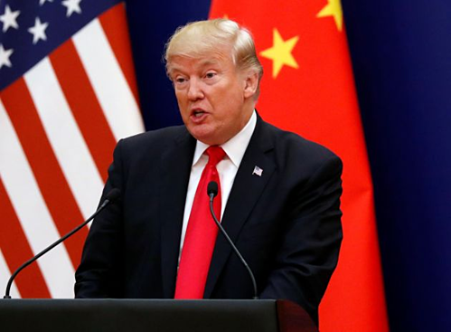 Tổng thống Mỹ Donald Trump tại một sự kiện ở Trung Quốc năm 2017. Ảnh: Reuters
