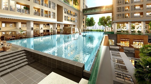 Phối cảnh hồ bơi tại The Grand Manhattan.