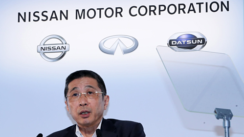 CEO Nissan Hiroto Saikawa tại buổi họp báo hôm 25/7. Ảnh: Nikkei