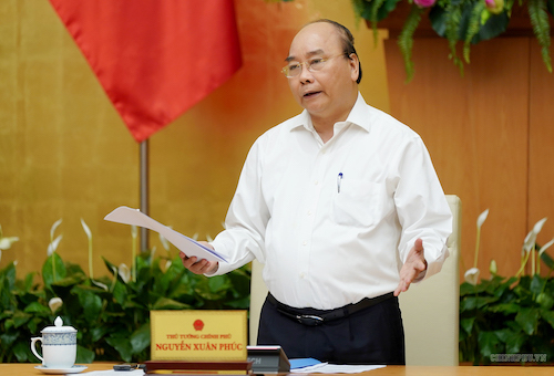 Thủ tướng Nguyễn Xuân Phúc làm việc với Uỷ ban Quản lý vốn Nhà nước tại doanh nghiệp. Ảnh: VGP