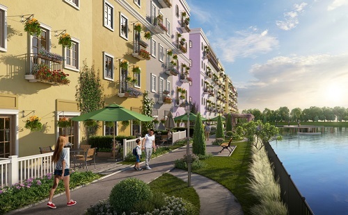 Phối cảnh cho thấy thiết kế đề cao không gian mở, tạo cảm giác thư giãn, tại khu đô thị.