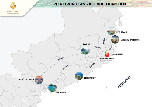 Sơ đồ vị trí của tổ hợp nghỉ dưỡng.