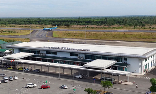 Cảng hàng không quốc tế Phú Bài - nơi Vietravel Airlines chọn làm sân bay căn cứ. Ảnh: VATM.