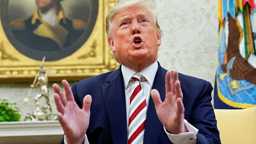 Tổng thống Mỹ Donald Trump tại Nhà Trắng hôm qua. Ảnh: Reuters