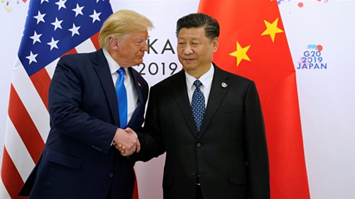 Tổng thống Mỹ Donald Trump và Chủ tịch Trung Quốc Tập Cận Bình tại Nhật Bản hồi tháng 6. Ảnh: Reuters