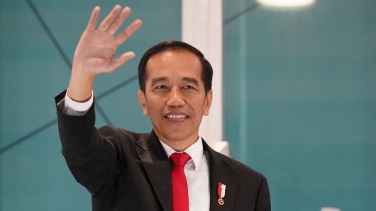 Indonesian President Joko Widodo attend the opening ceremony of the Asian Games on August 18, 2018 in Jakarta, Indonesia.