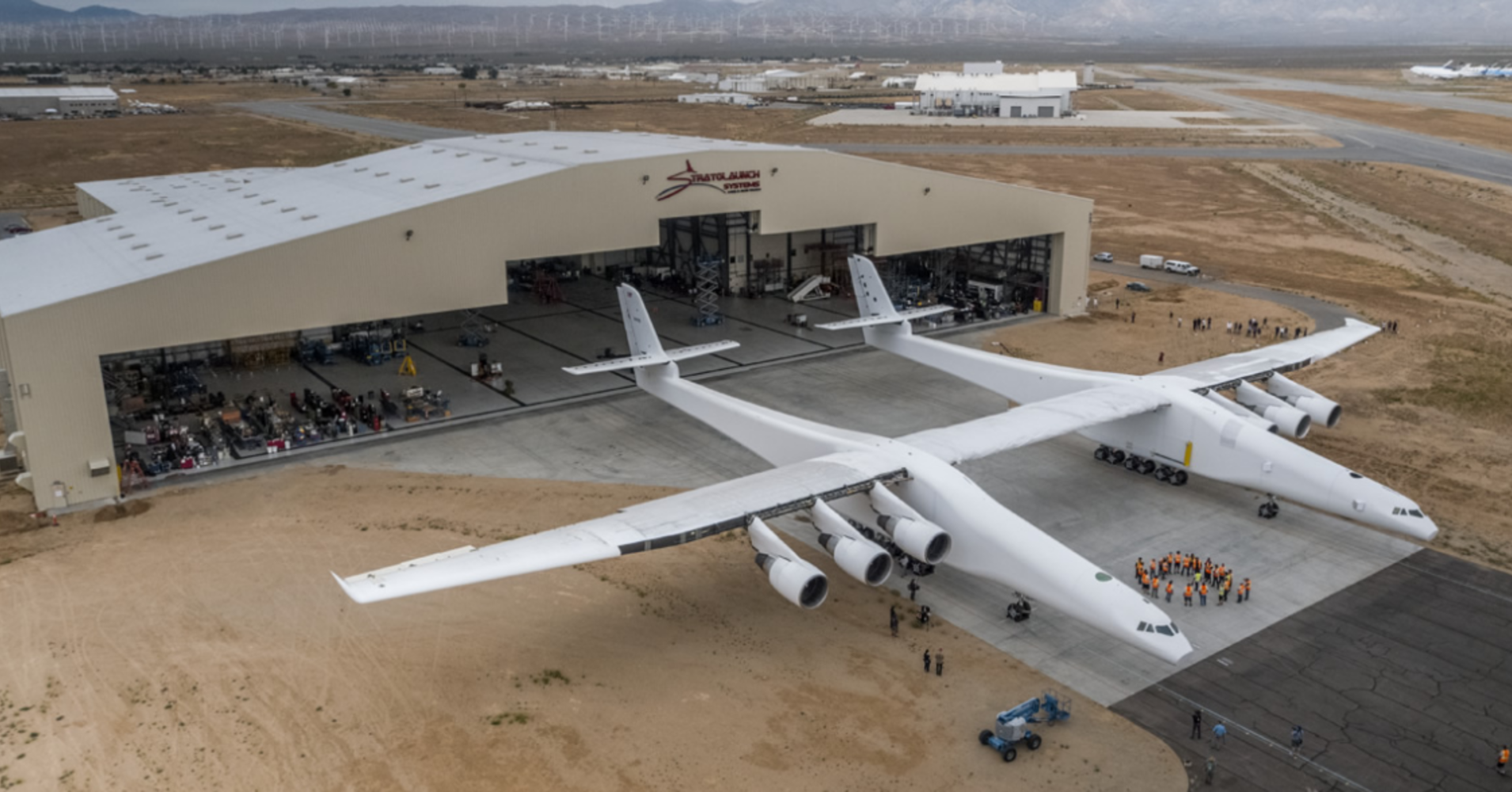 For the first time ever, the Stratolaunch aircraft moved out of the hangar to conduct aircraft fueling tests.