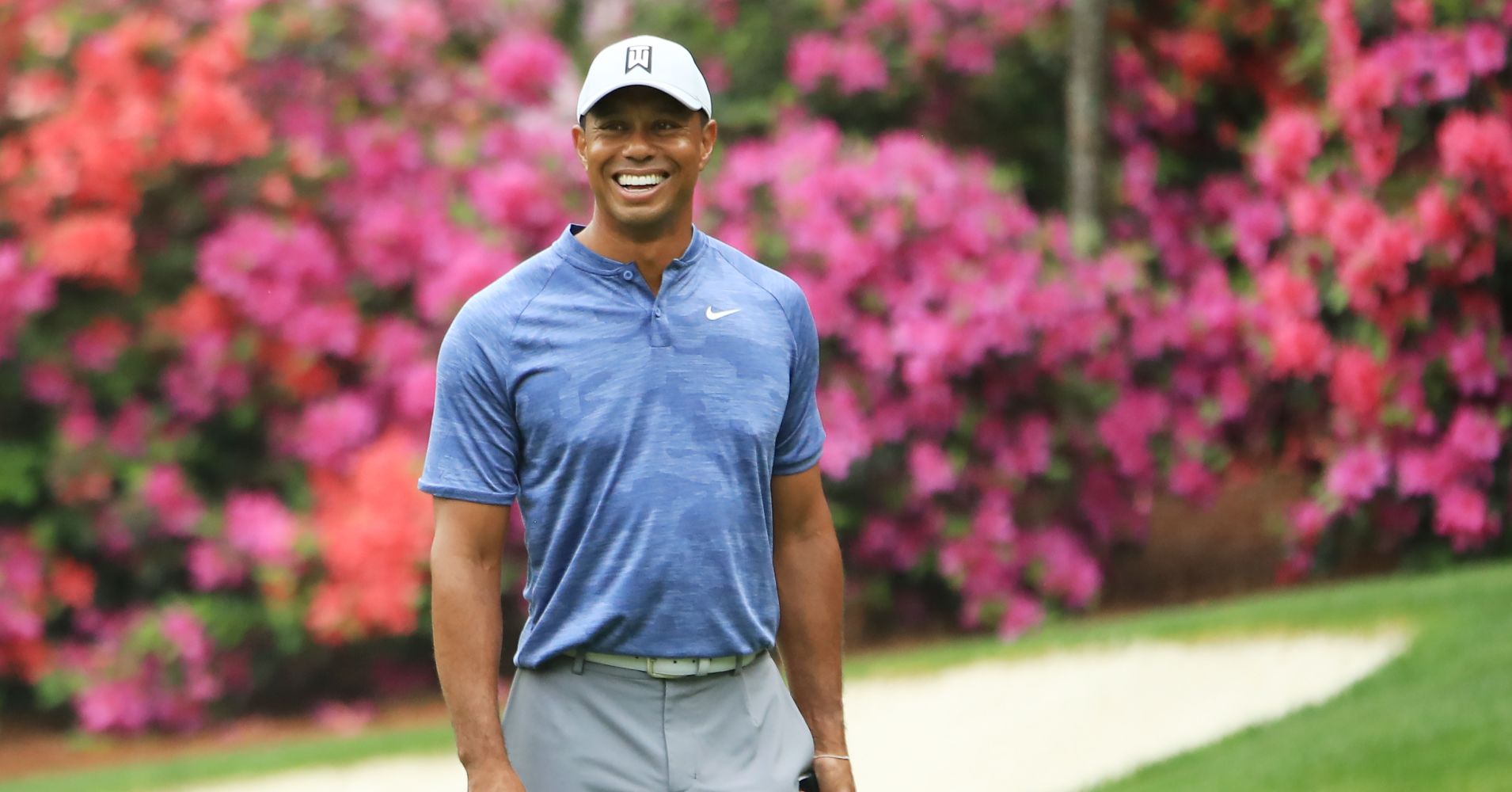 Tiger Woods during a practice round prior to The Masters at Augusta National Golf Club on April 08, 2019
