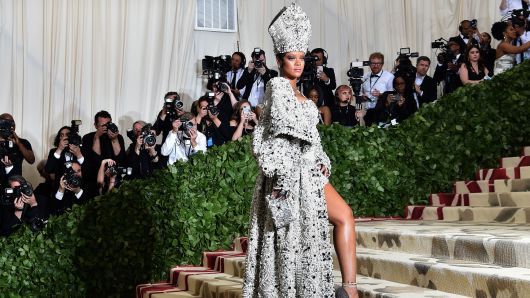 Rihanna arrives for the 2018 Met Gala on May 7, 2018, at the Metropolitan Museum of Art in New York.
