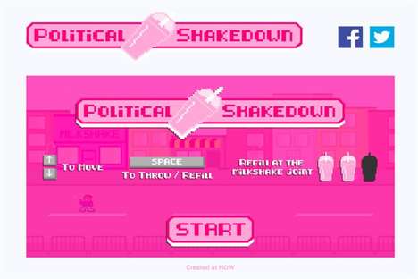 Milkshake-Throwing 8-Bit Games : Political Shakedown game