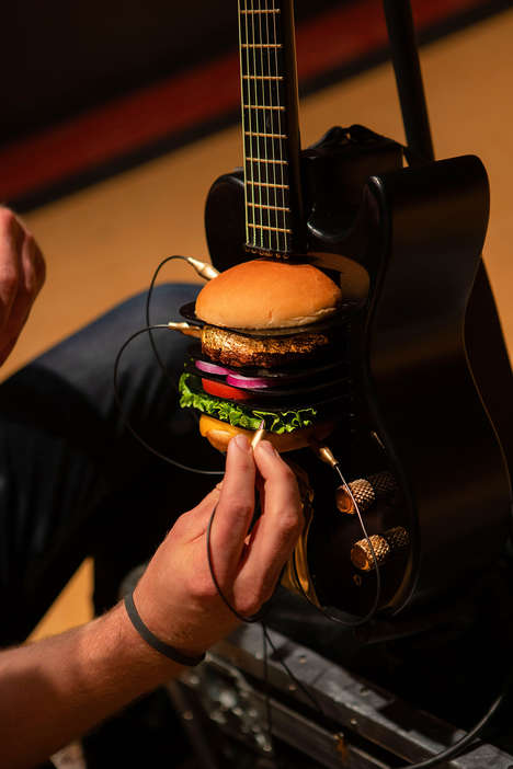 Burger-Powered Guitars : hard rock cafe guitar