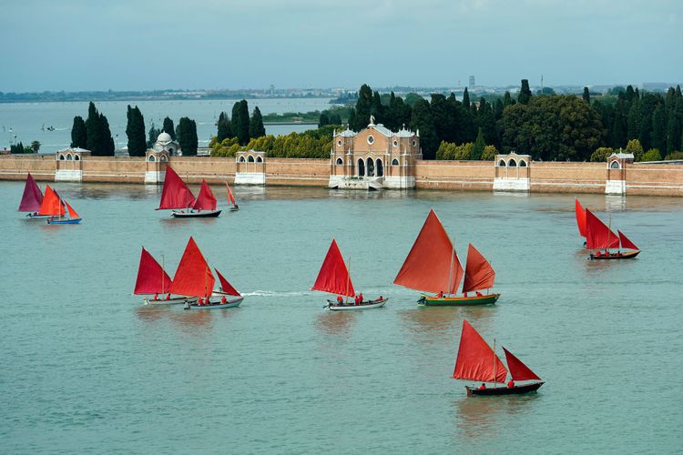 Red Regatta: public art sets sail across Venice lagoon
