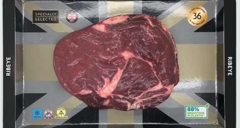 Reduced Plastic Meat Packaging : cardboard steak packaging