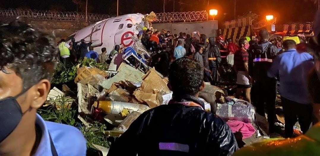 Air India Express plane crash lands in southern India, at least 16 people killed