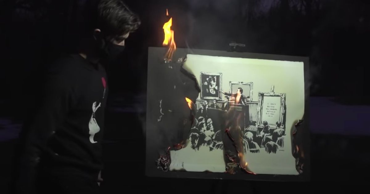 ‘Art enthusiasts’ burn a Banksy print then sell it as an NFT