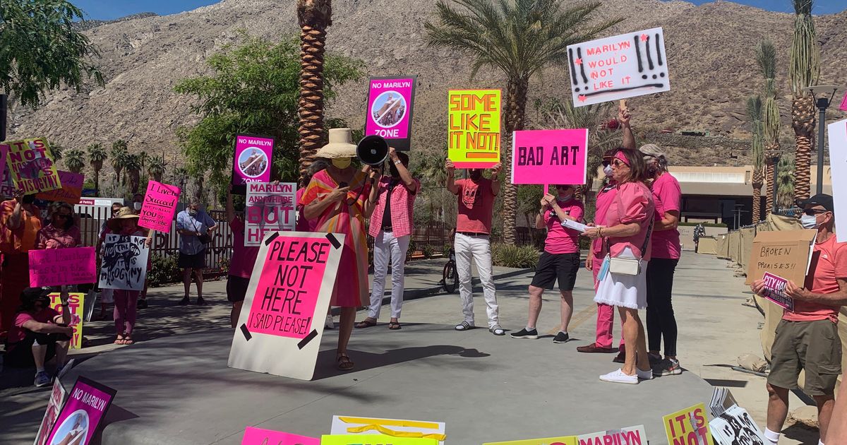 ‘Some Like It Not’: protesters rally against plan to install Marilyn Monroe sculpture near Palm Springs Art Museum